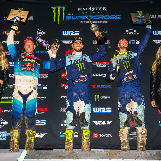 Troy Lee Designs/Red Bull/KTM's Shane McElrath On the Podium At A1