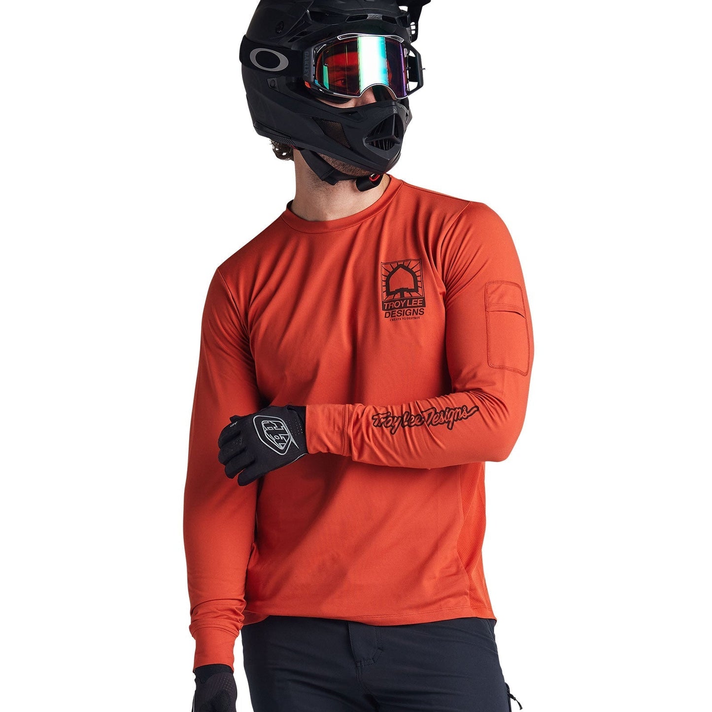 Troy Lee Ruckus Long Sleeve Ride Tee Create to Destroy Brick