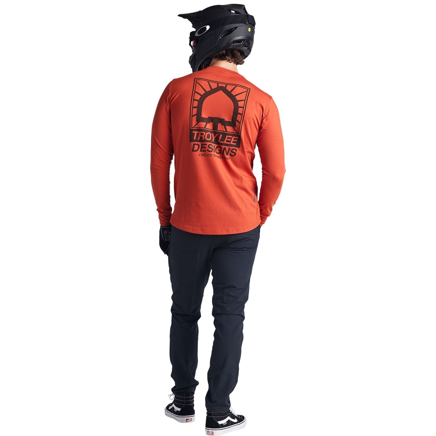 Troy Lee Ruckus Long Sleeve Ride Tee Create to Destroy Brick