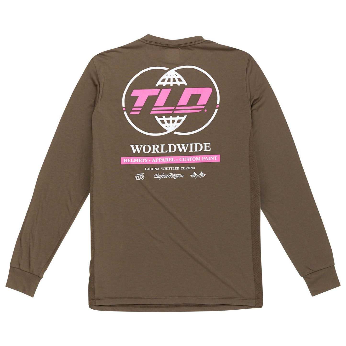 TLD Skyline Fahr-Langarm-T-Shirt Worldwide, Kaperngrün