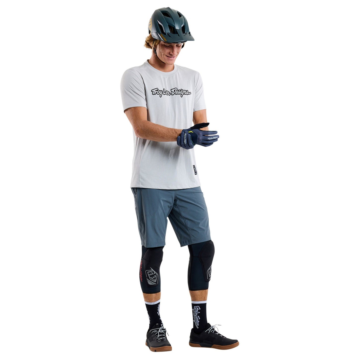 TLD Skyline Fahr-Kurzarm-T-Shirt Signature, Dunstgrau