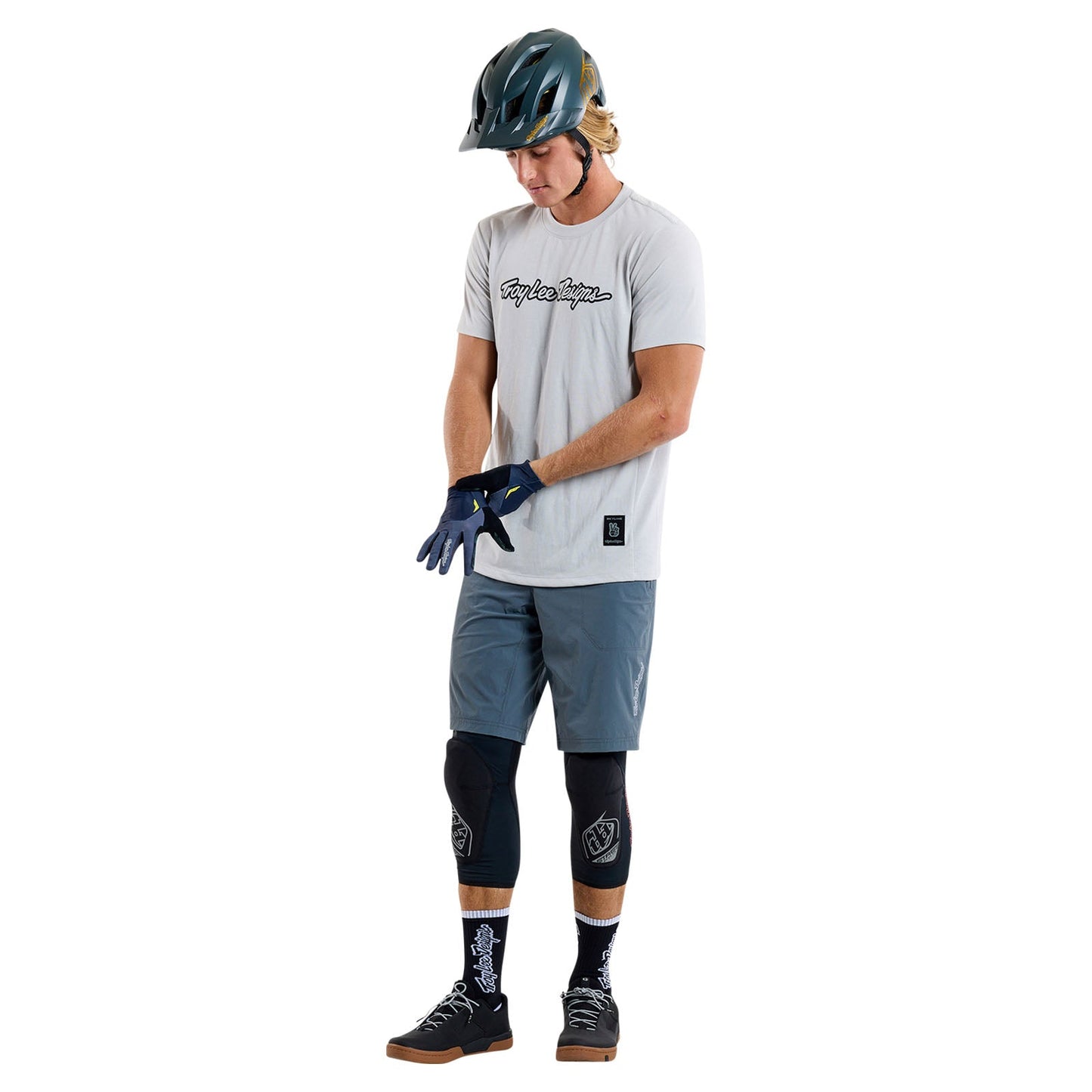 TLD Skyline Fahr-Kurzarm-T-Shirt Signature, Dunstgrau