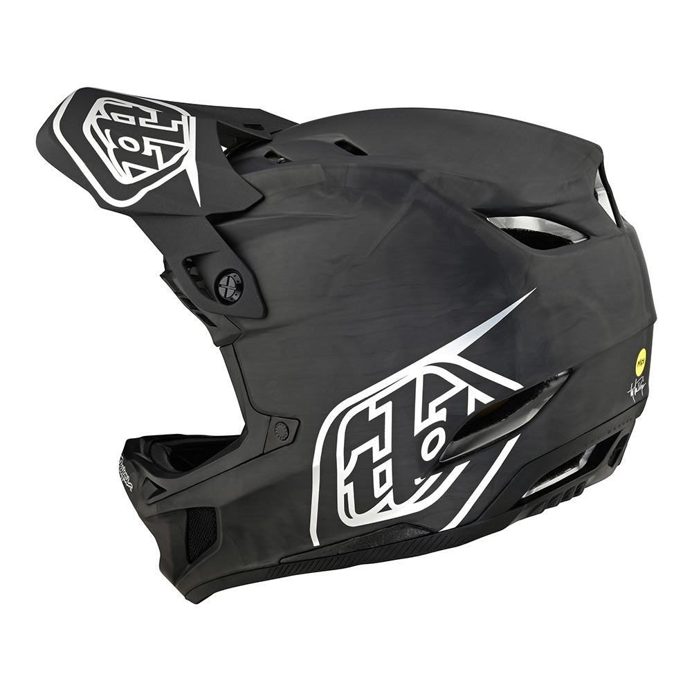 Troy Lee D4 Carbon Helmet W/MIPS Stealth Black / Silver