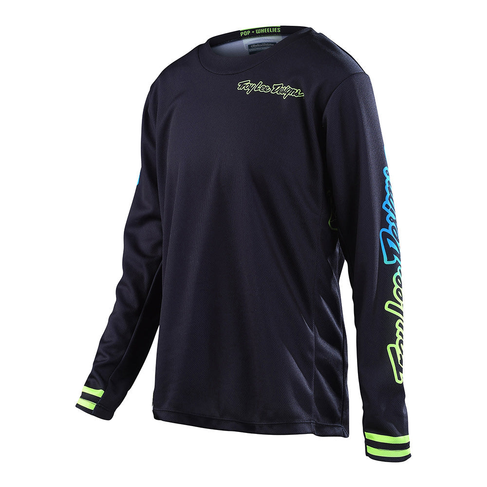 Troy Lee Designs Gp-Trikot Für Kinder (Langärmlig) Mono Schwarz/Gelb