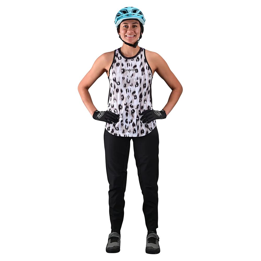 Womens Luxe Tank Top Wild Cat White
