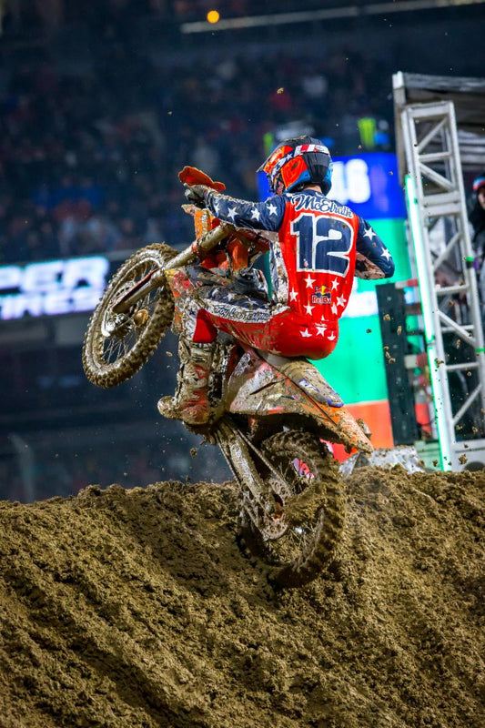 Troy Lee Designs/Red Bull/KTM's Shane McElrath a muddy 4th in San Diego