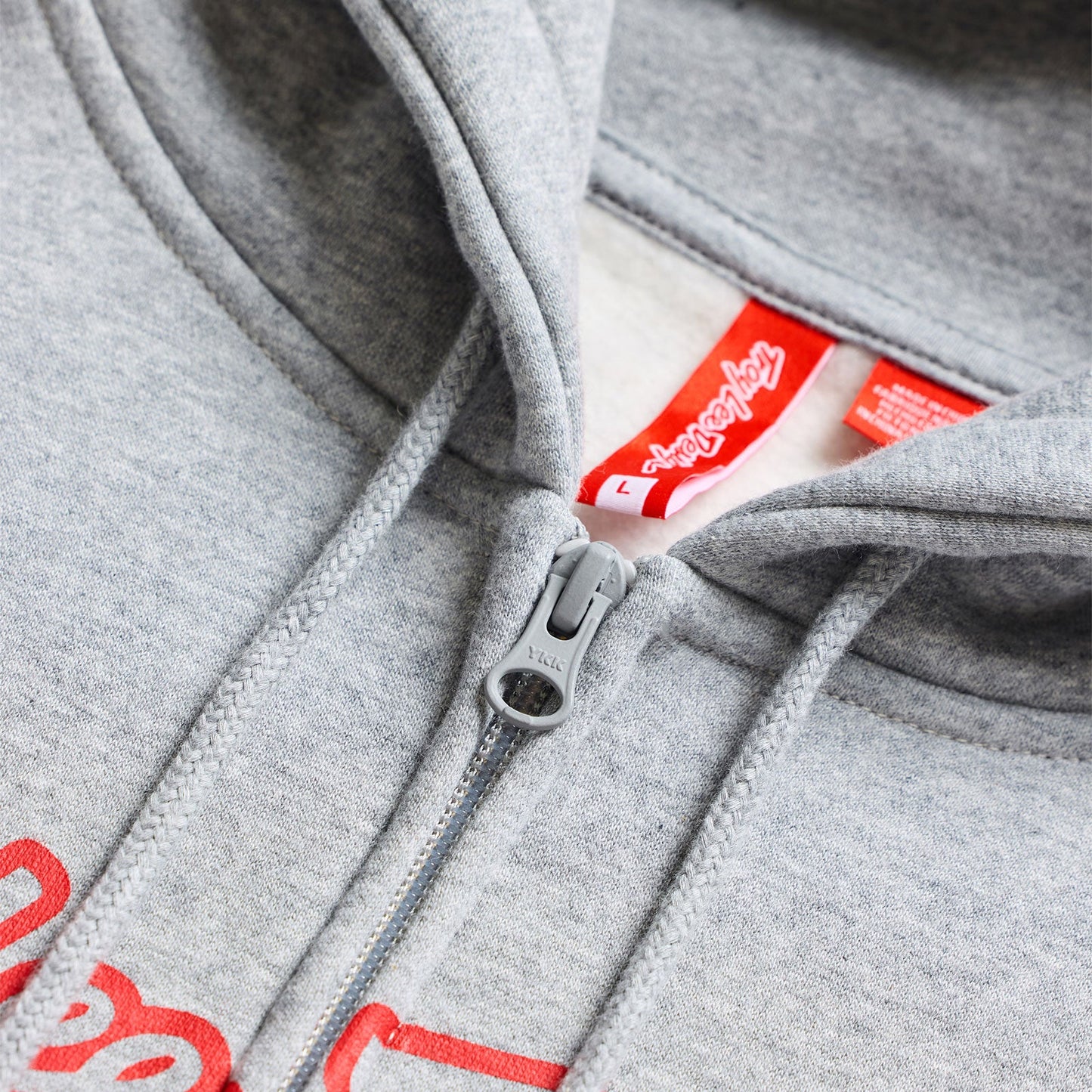 Zip up Hoodie Signature Gray Heather / Red