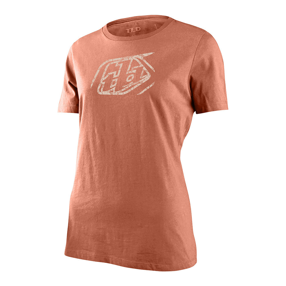 Kurzärmeliges Cropped-Badge-T-Shirt Wmns Terracotta