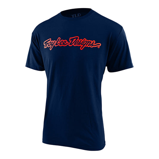 Signature-T-Shirt (kurzärmelig) für Kinder navyblau