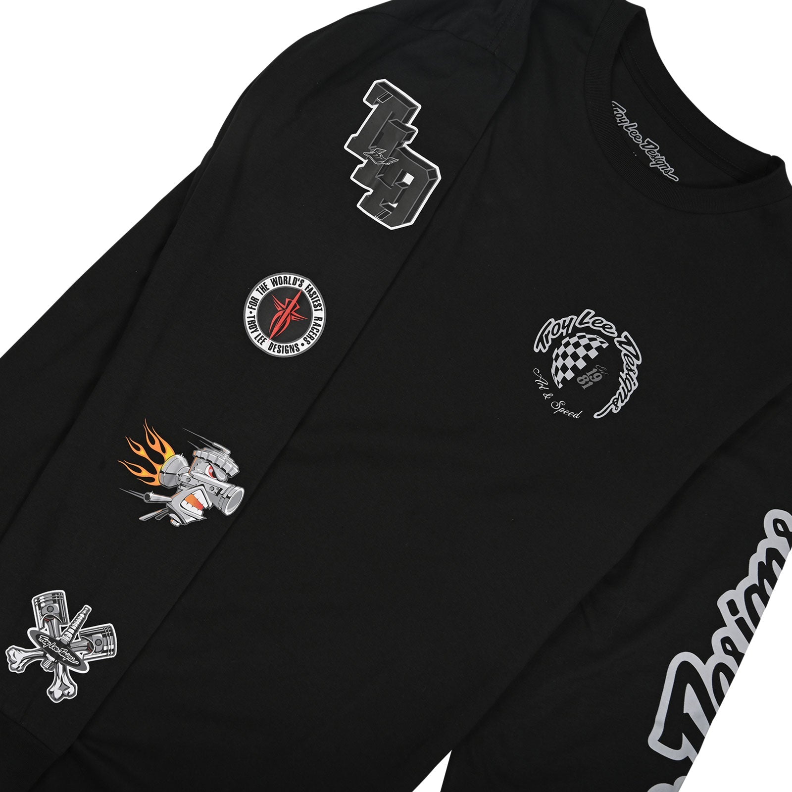 TLD Langarm-T-Shirt Worldwide, Schwarz