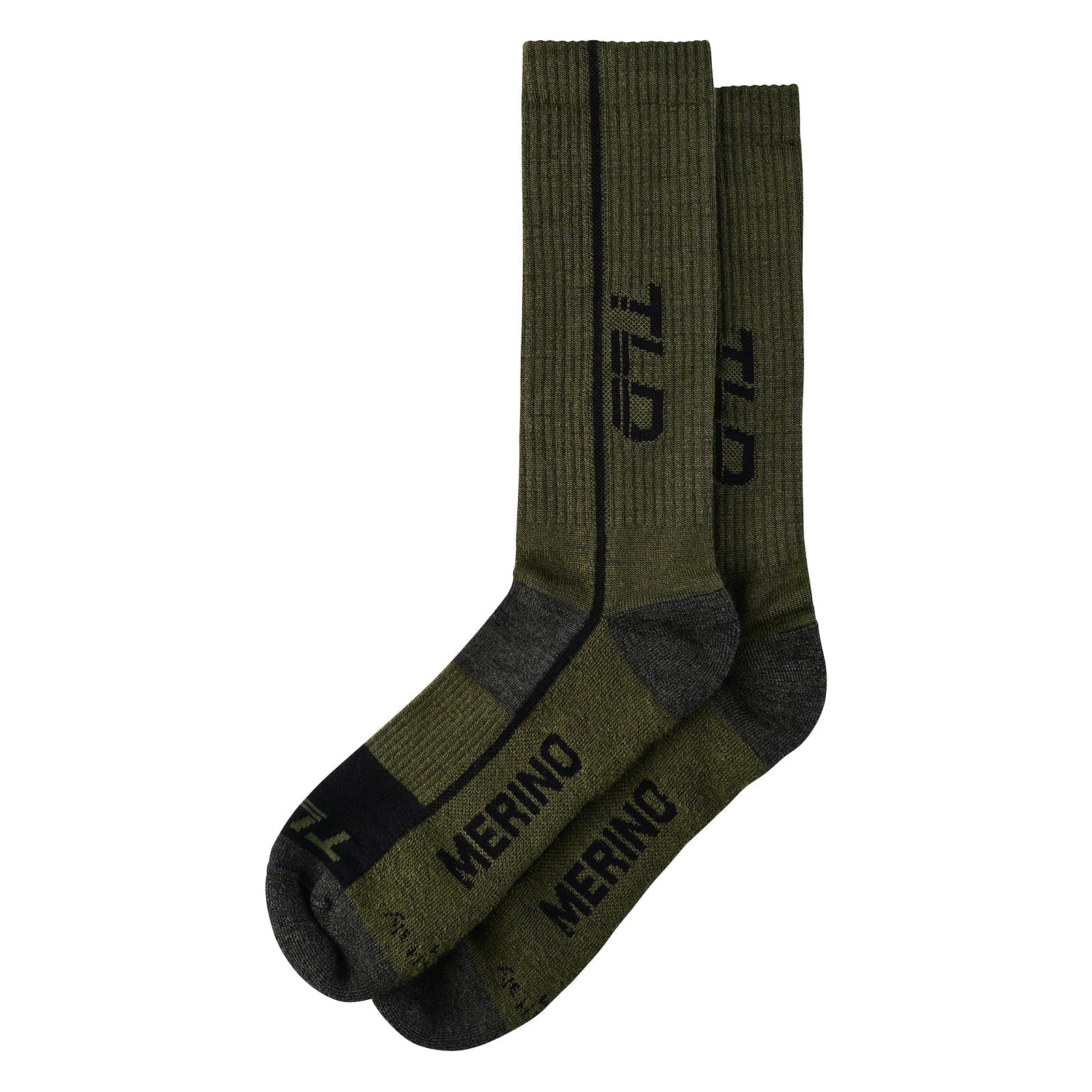 TLD Chill Socken aus Merinowolle, einfarbig, Fatigue