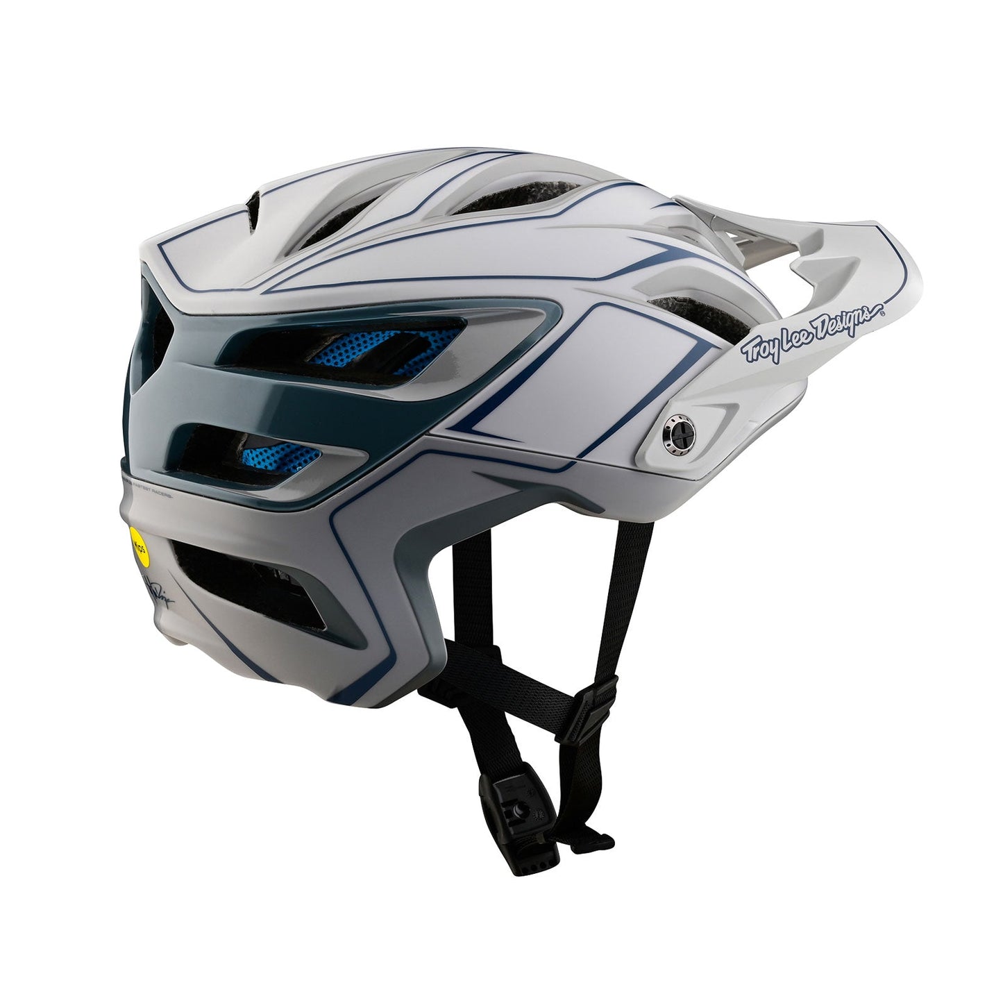 TLD A3-Helm mit MIPS Uno Pinstripe Light Grey