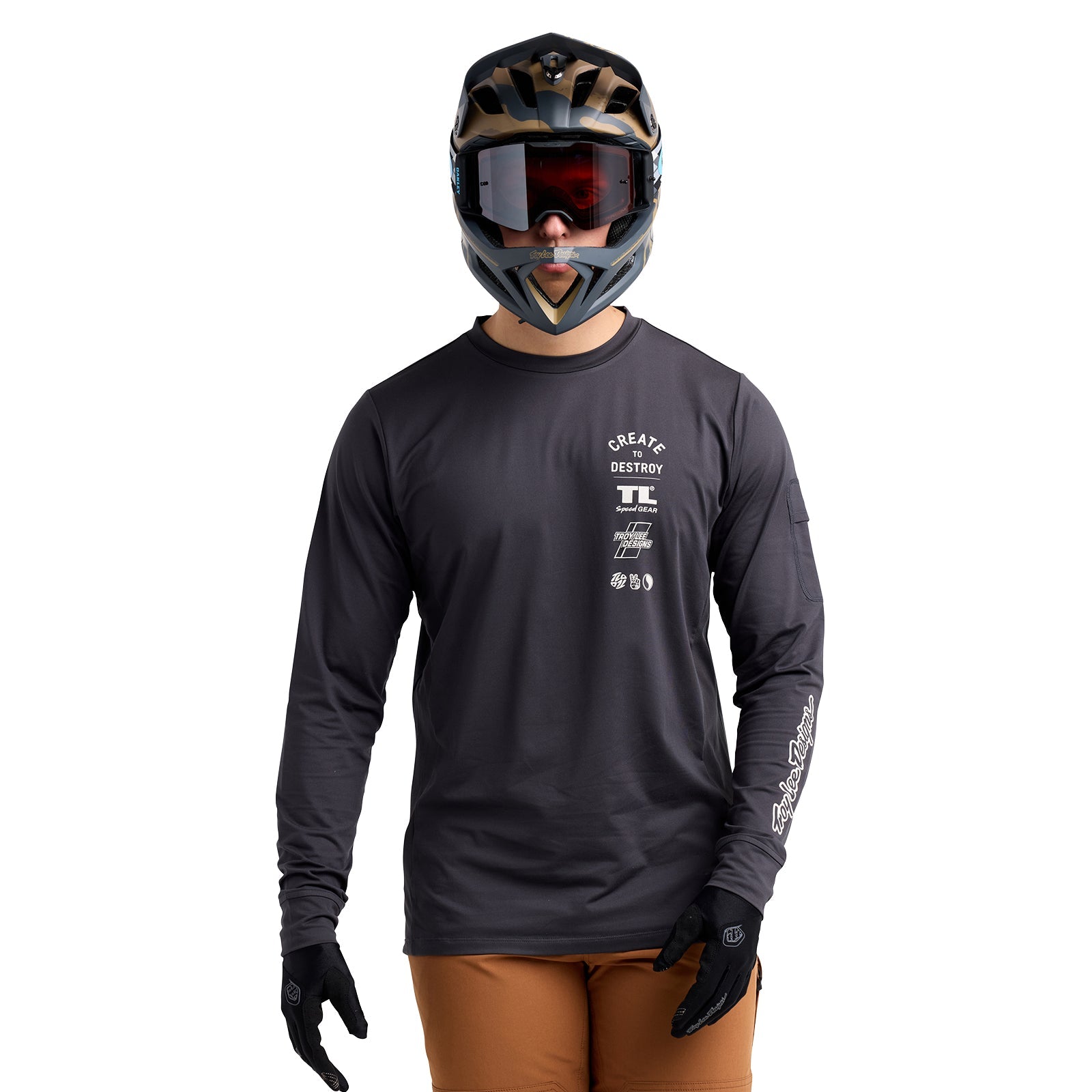 TLD Ruckus Langarm-T-Shirt Destroy Carbon