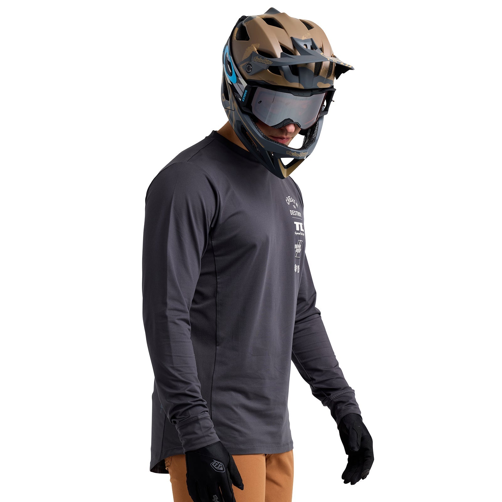 TLD Ruckus Langarm-T-Shirt Destroy Carbon