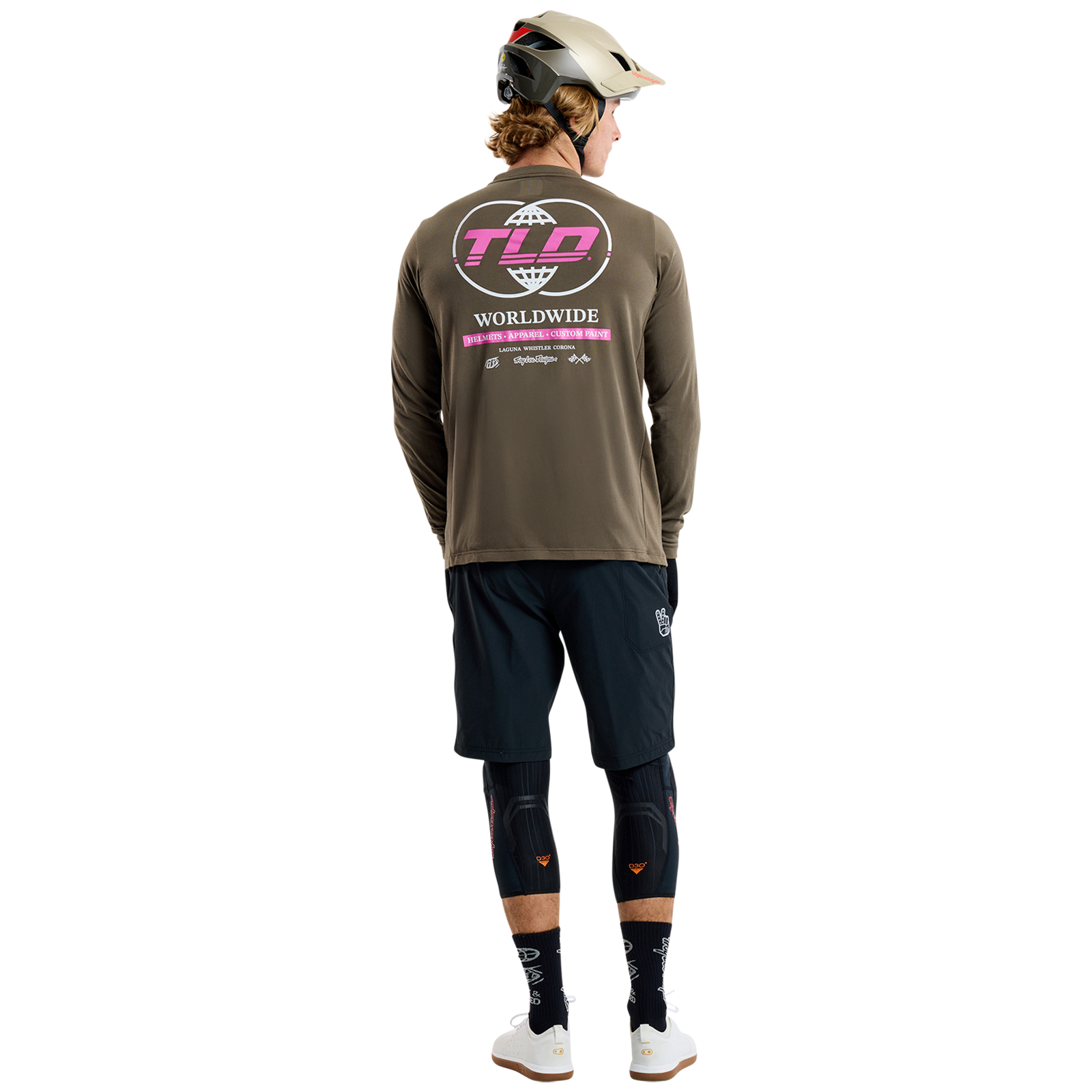 TLD Skyline Fahr-Langarm-T-Shirt Worldwide, Kaperngrün