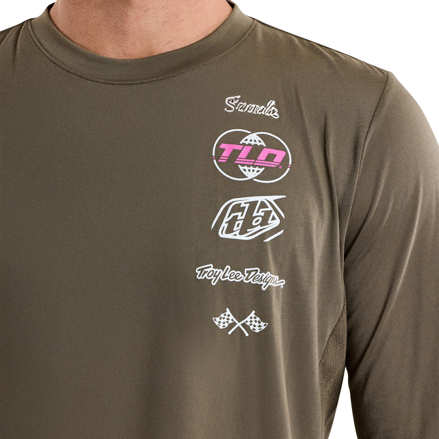 TLD Skyline Fahr-Langarm-T-Shirt Worldwide, Kaperngrün