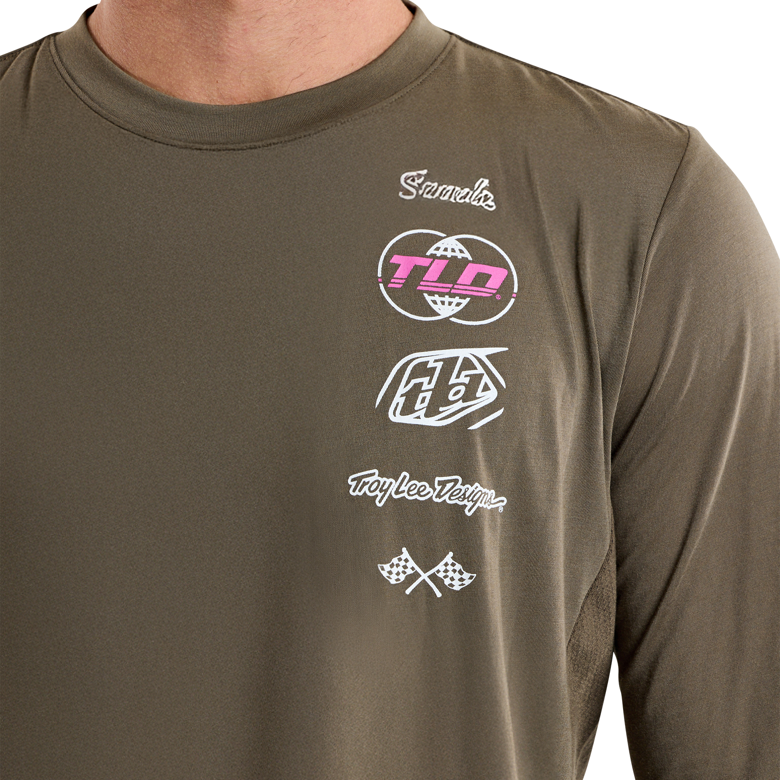 TLD Skyline Fahr-Langarm-T-Shirt Worldwide, Kaperngrün