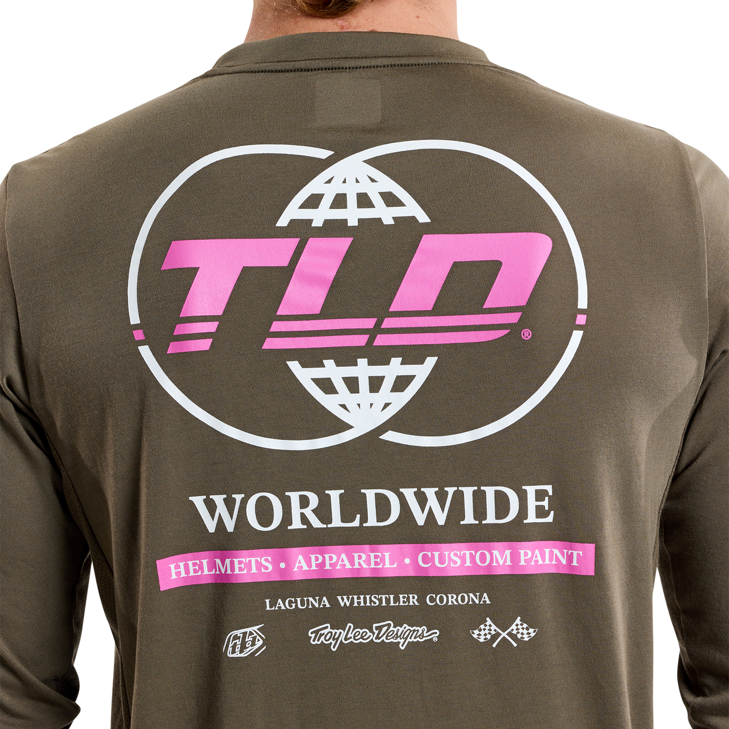TLD Skyline Fahr-Langarm-T-Shirt Worldwide, Kaperngrün