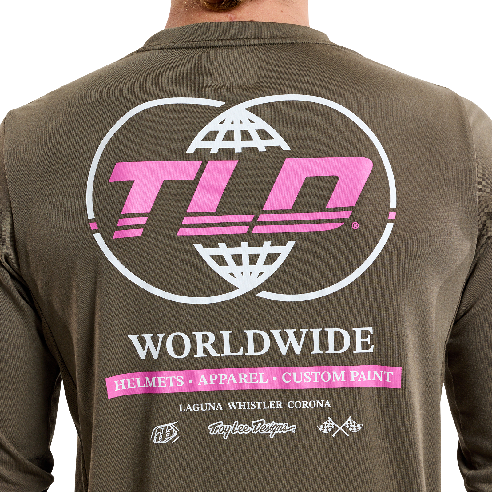TLD Skyline Fahr-Langarm-T-Shirt Worldwide, Kaperngrün