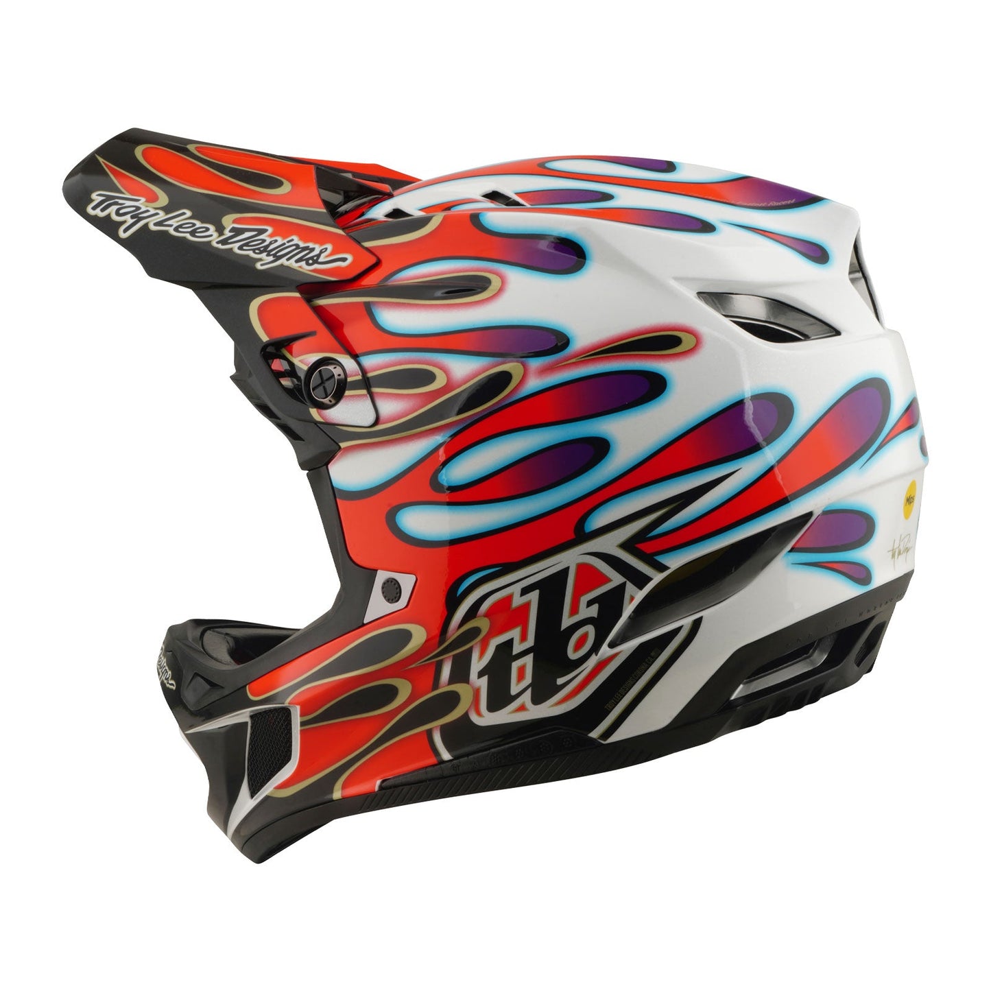 D4 Composite Helmet Overspray White / Red