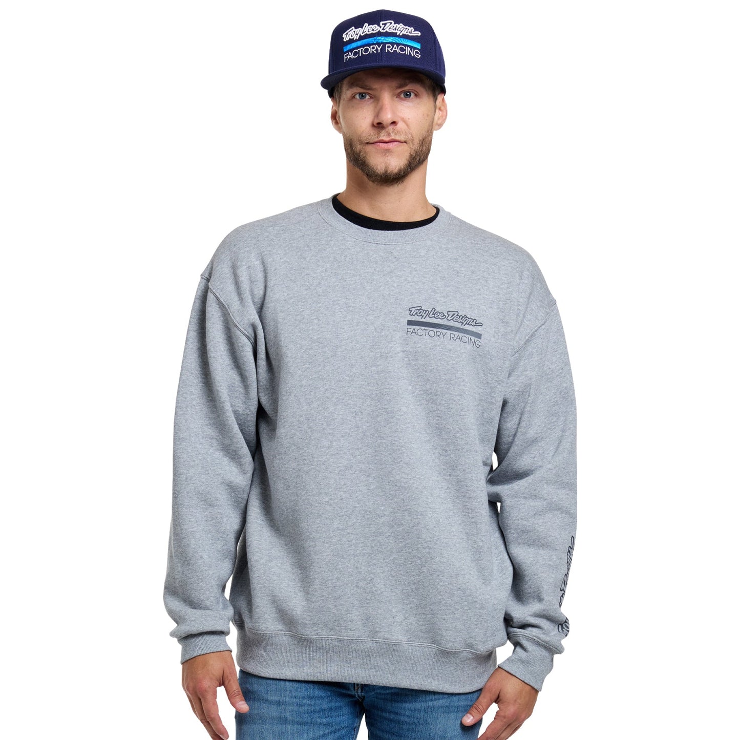 Crewneck Troy Lee Designs Factory Racing Gray Heather