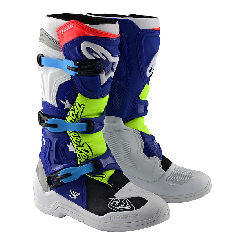Troy Lee Alpinestars Tech 3 MX Boot Solid White / Blue