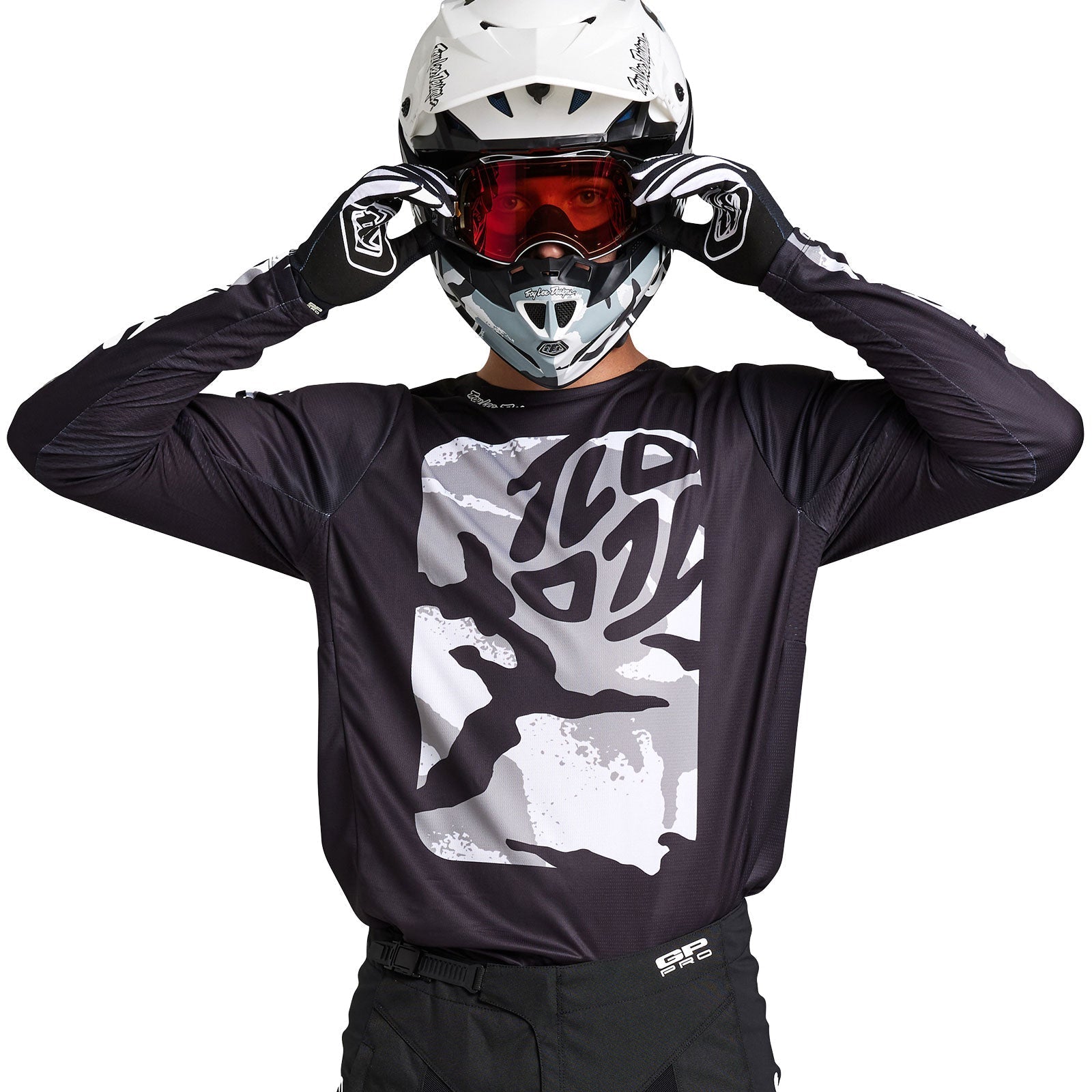 TLD GP Pro-Trikot "Boxed in" Schwarz/Weiß