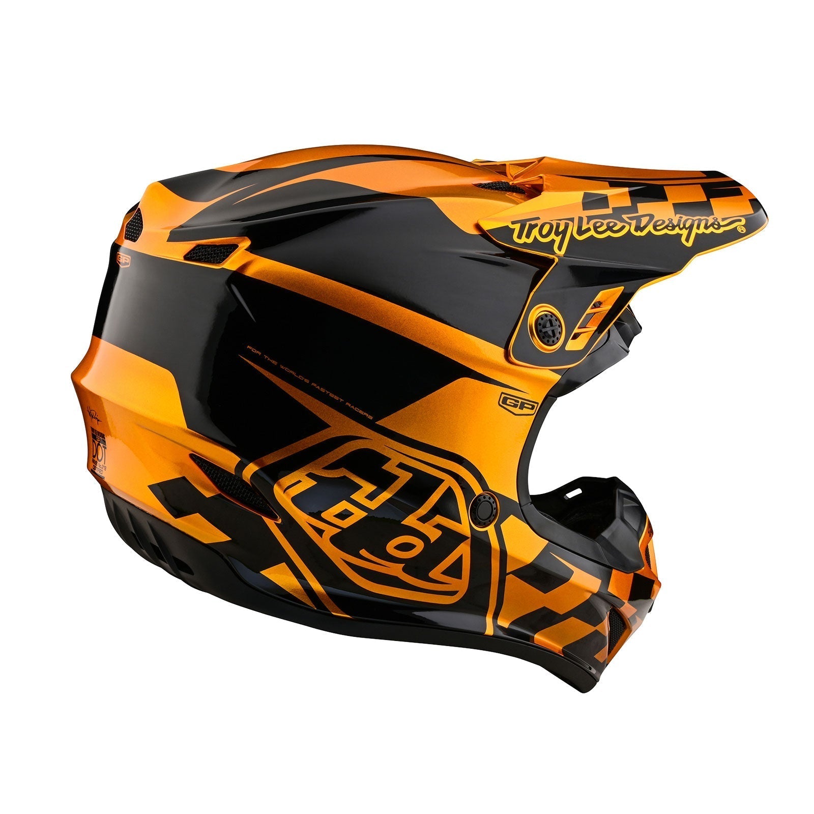 TLD GP Helm Check Up Gold Schwarz