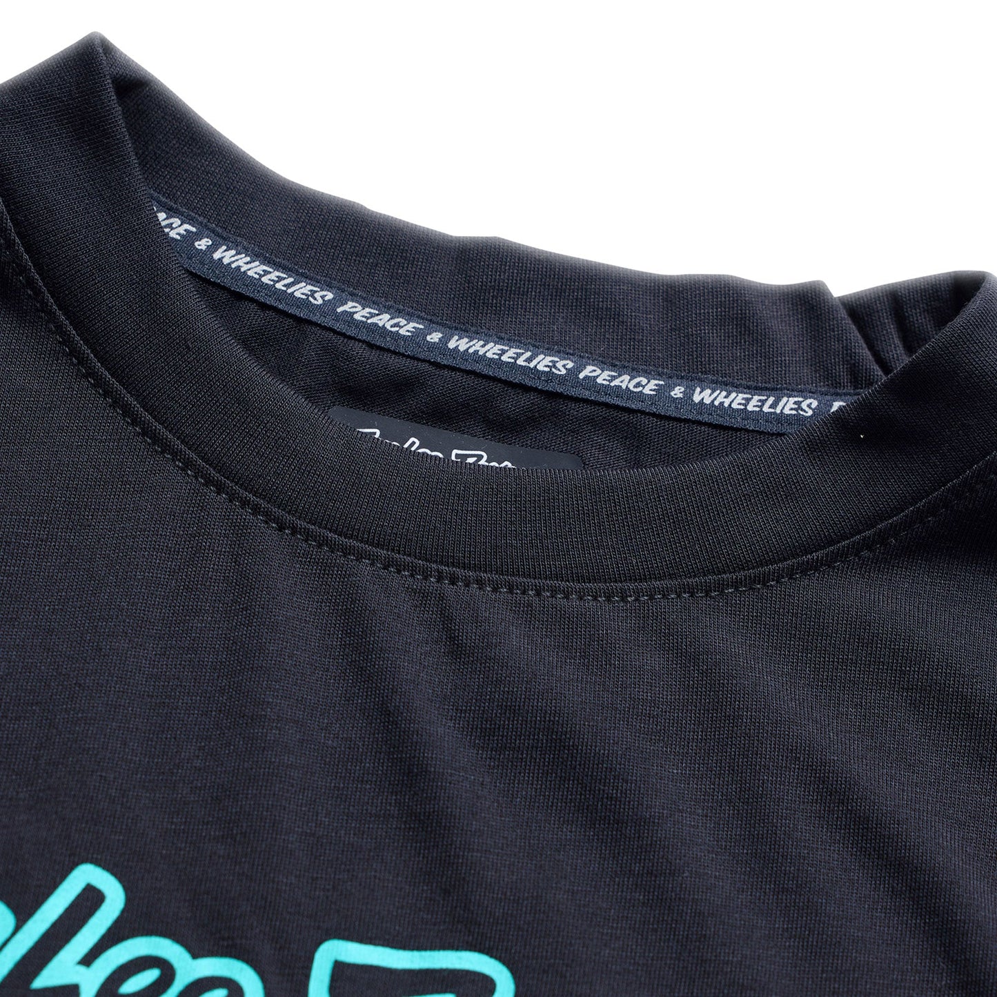 Youth Skyline Ride LS Tee Signature Black / Real Teal