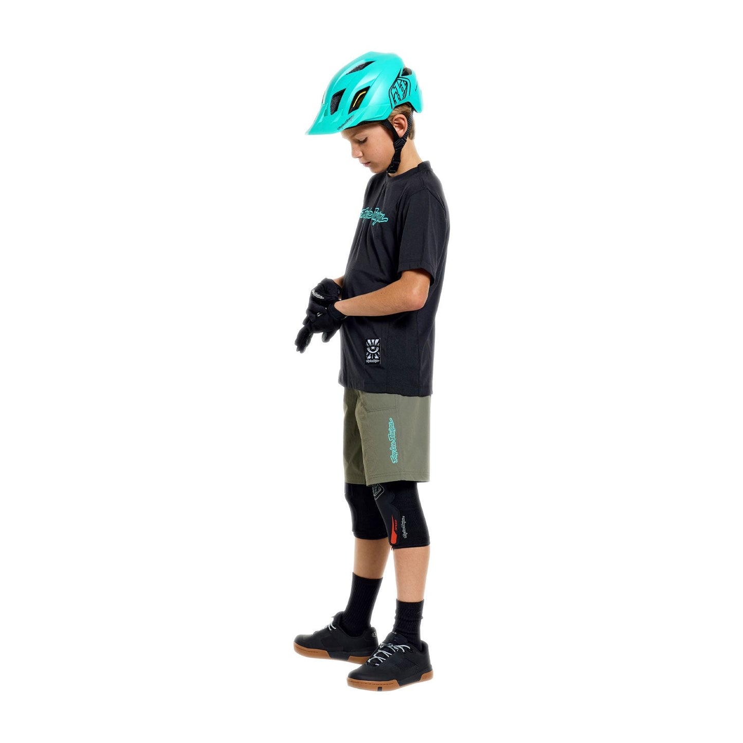 Youth Skyline Ride SS Tee Signature Black / Real Teal