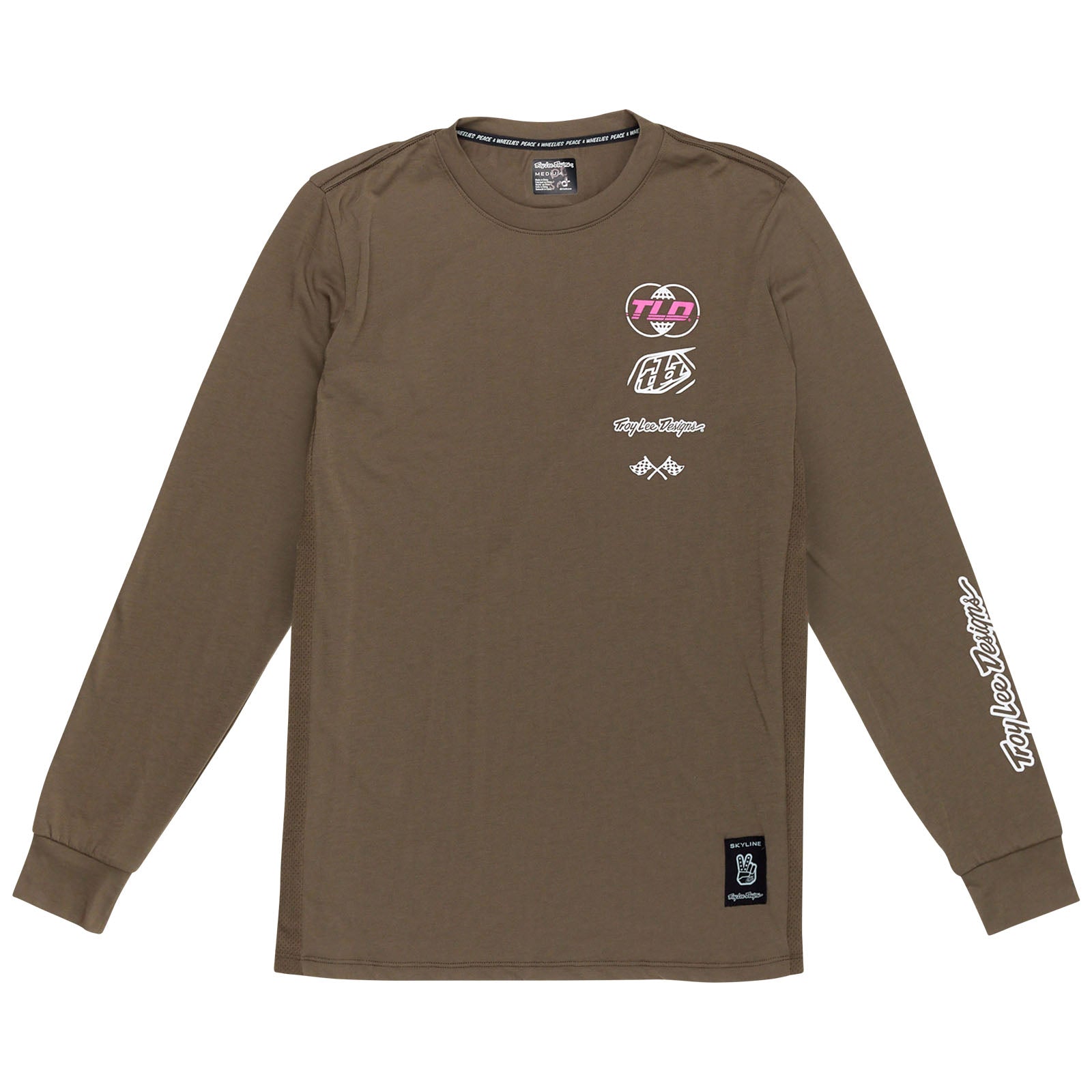 TLD Skyline Fahr-Langarm-T-Shirt Worldwide, Kaperngrün