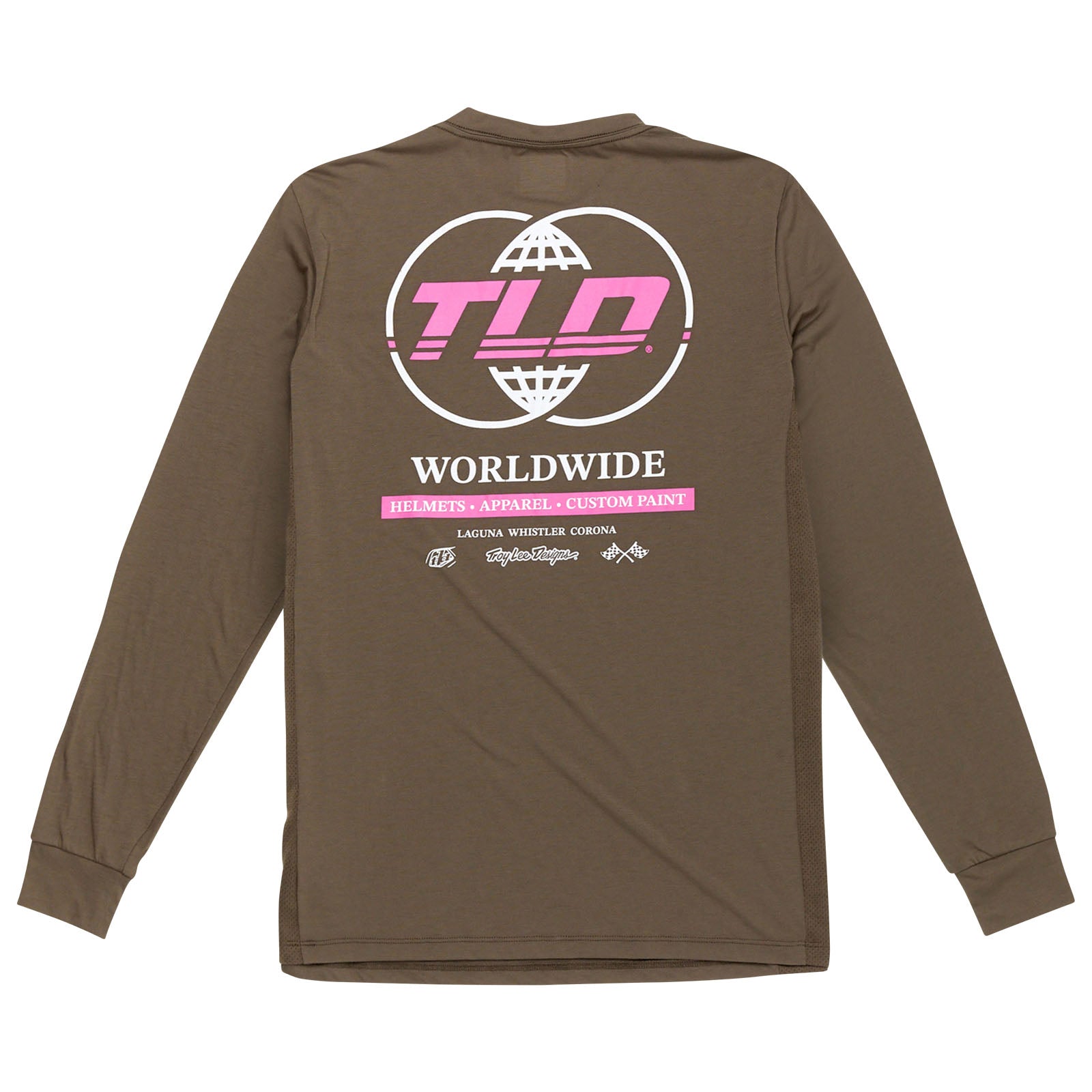 TLD Skyline Fahr-Langarm-T-Shirt Worldwide, Kaperngrün