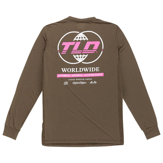 TLD Skyline Fahr-Langarm-T-Shirt Worldwide, Kaperngrün