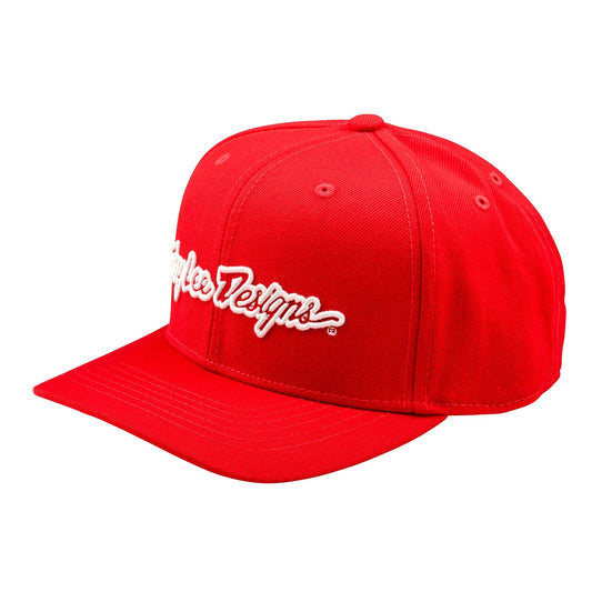 TLD Signature-Mütze mit Snapback-Verschluss und gebogenem Schirm, Team Red