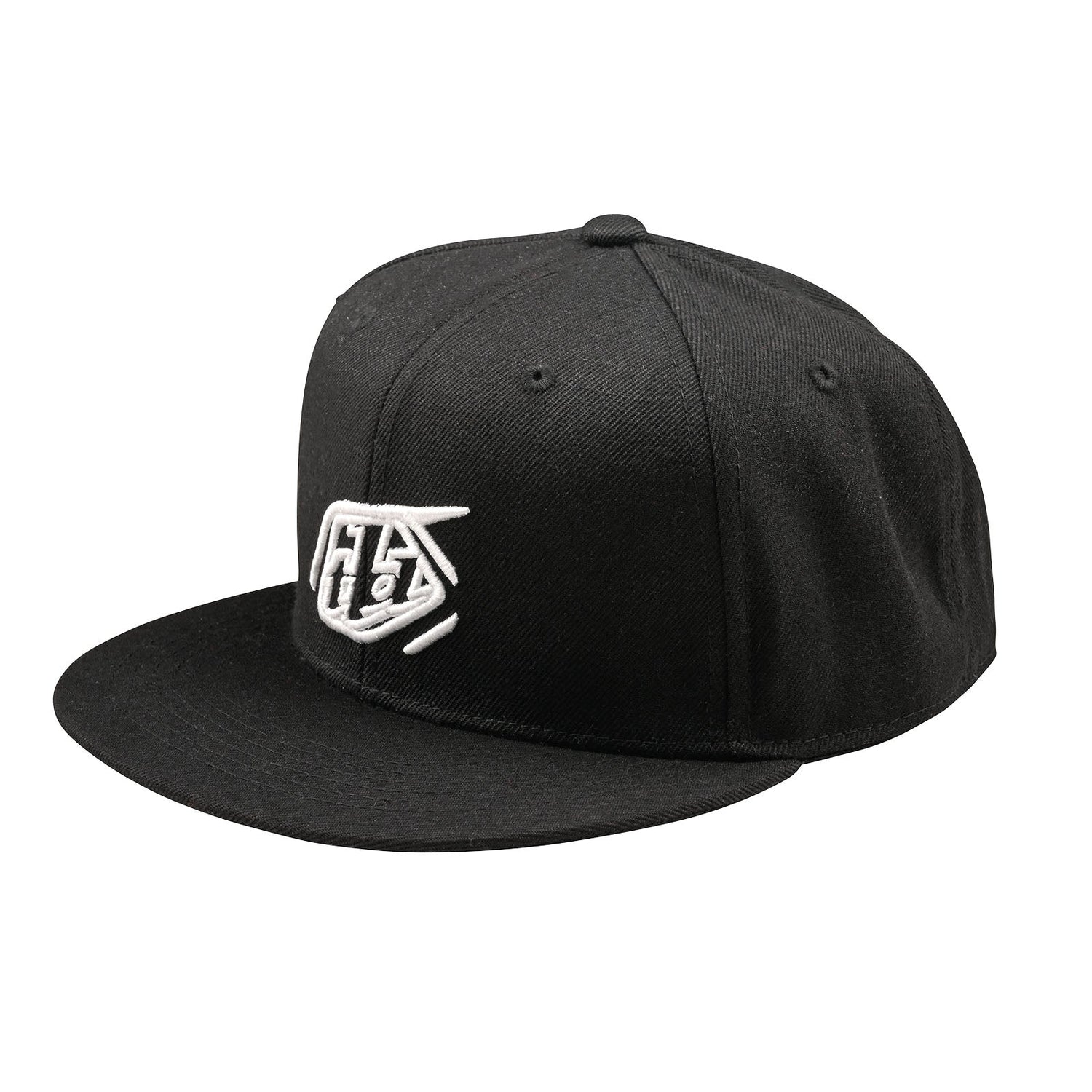 TLD Badge-Mütze mit Snapback-Verschluss und flachem Schirm, Schwarz