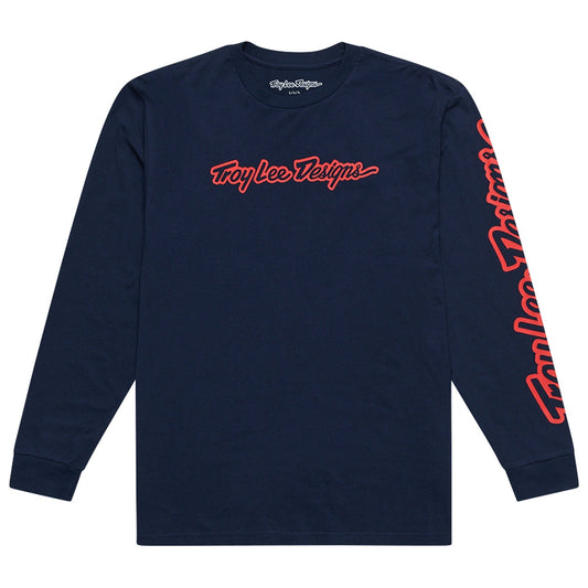 TLD Signature-Langarm-T-Shirt, Navy