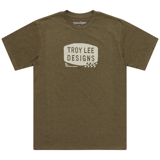 TLD Stamp-Kurzarm-T‑Shirt, Olive Heather