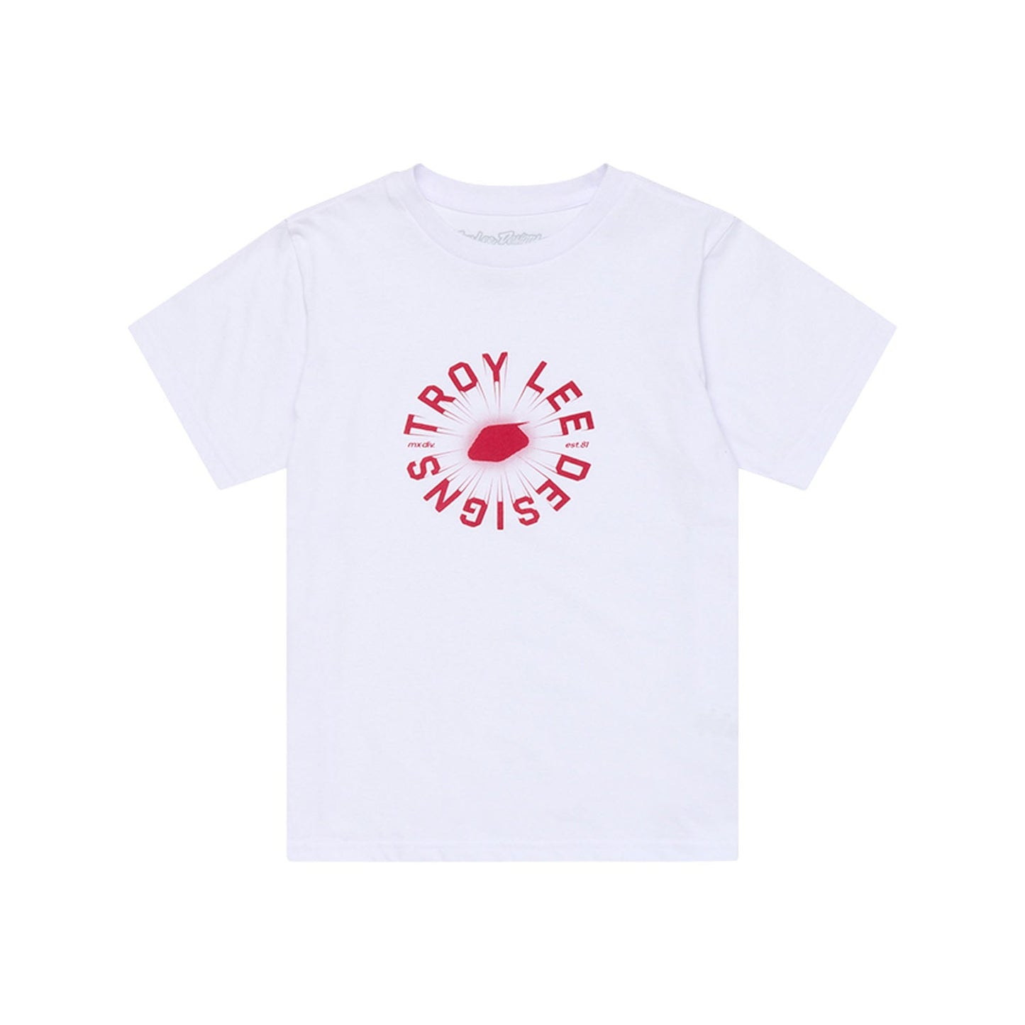 TLD Rotation-Kurzarm-T‑Shirt für Kinder, Weiß