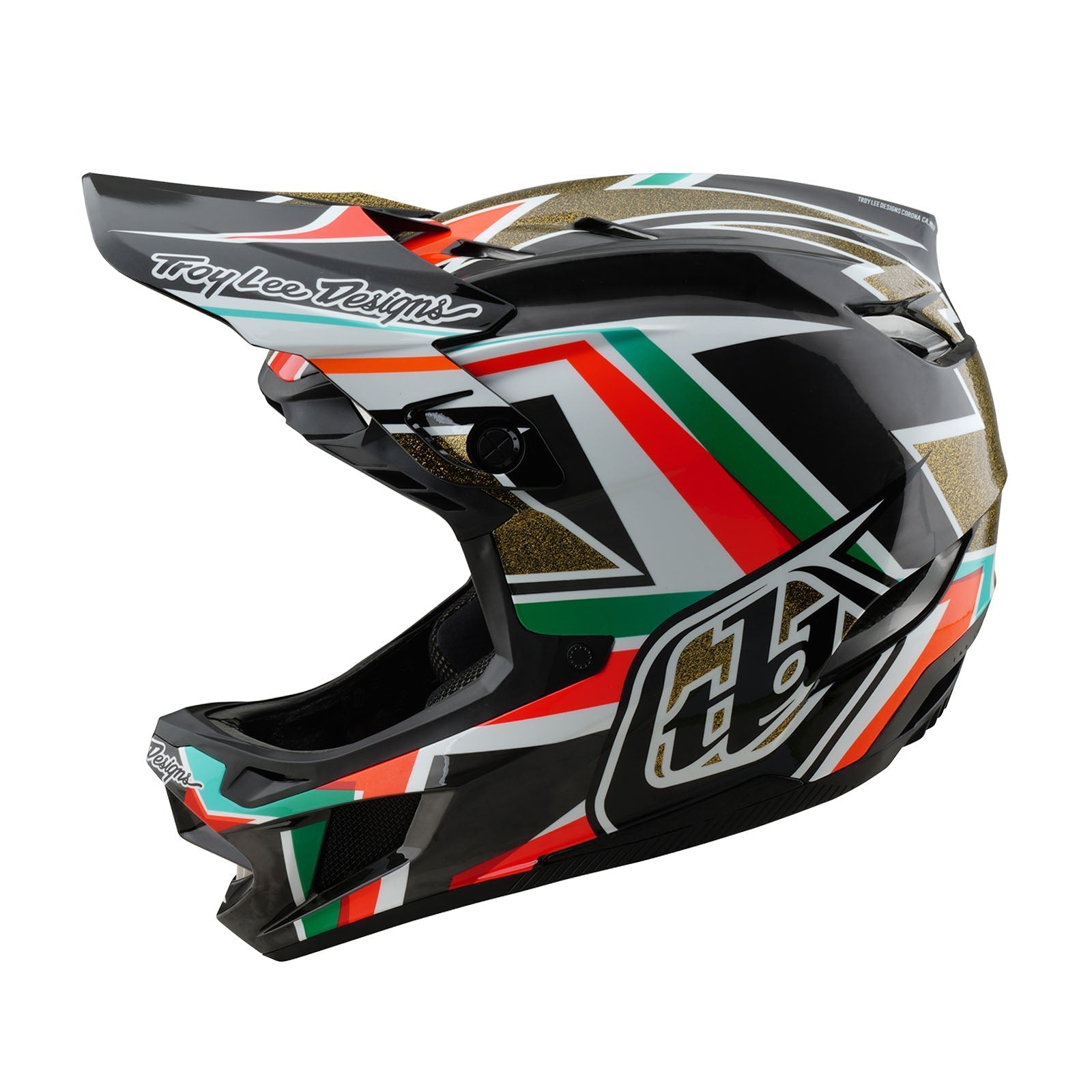 TLD D4 Carbon-Helm mit MIPS Frames, Schwarz/Gold