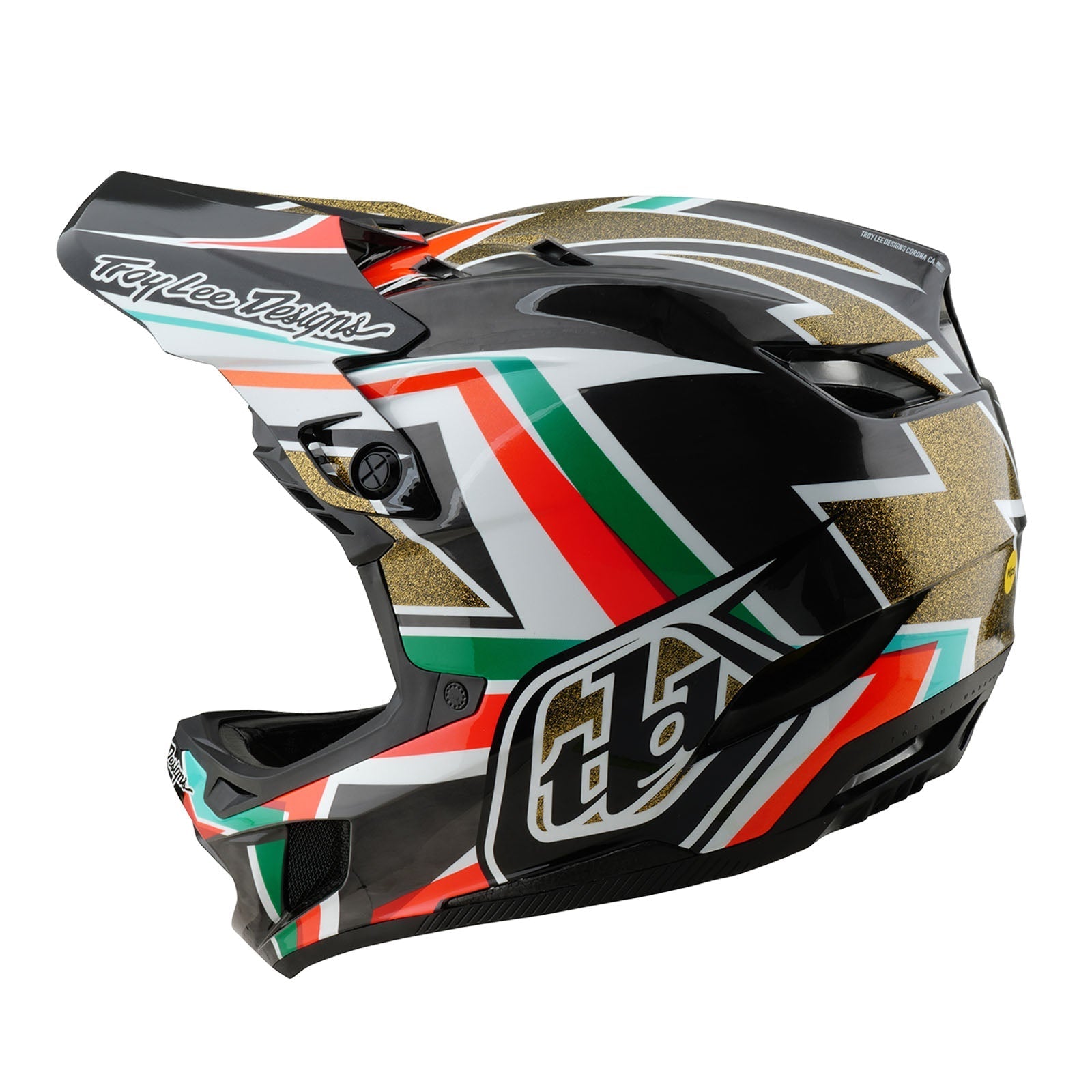TLD D4 Carbon-Helm mit MIPS Frames, Schwarz/Gold