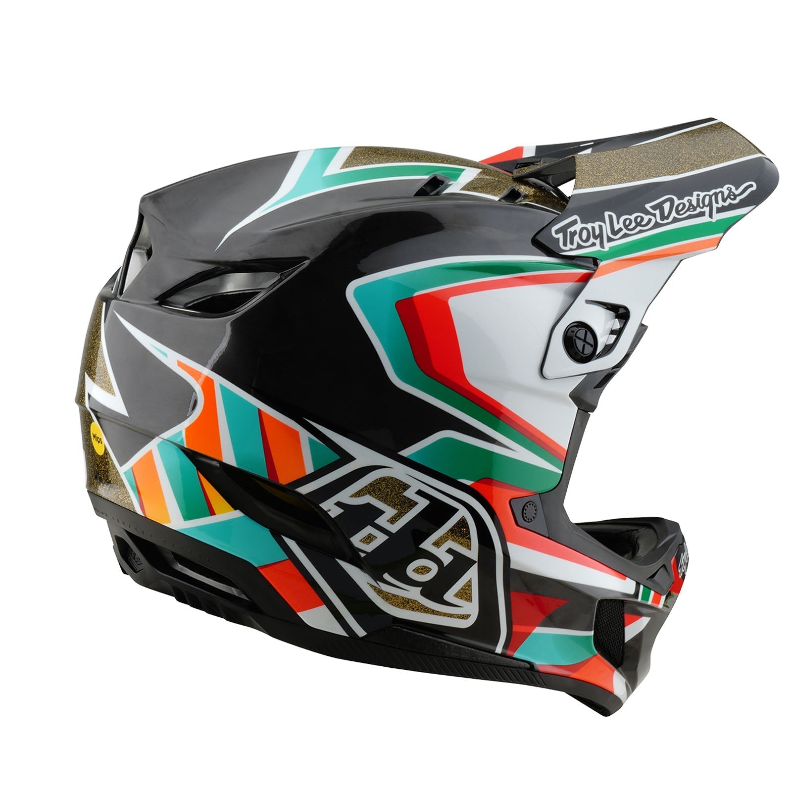 TLD D4 Carbon-Helm mit MIPS Frames, Schwarz/Gold