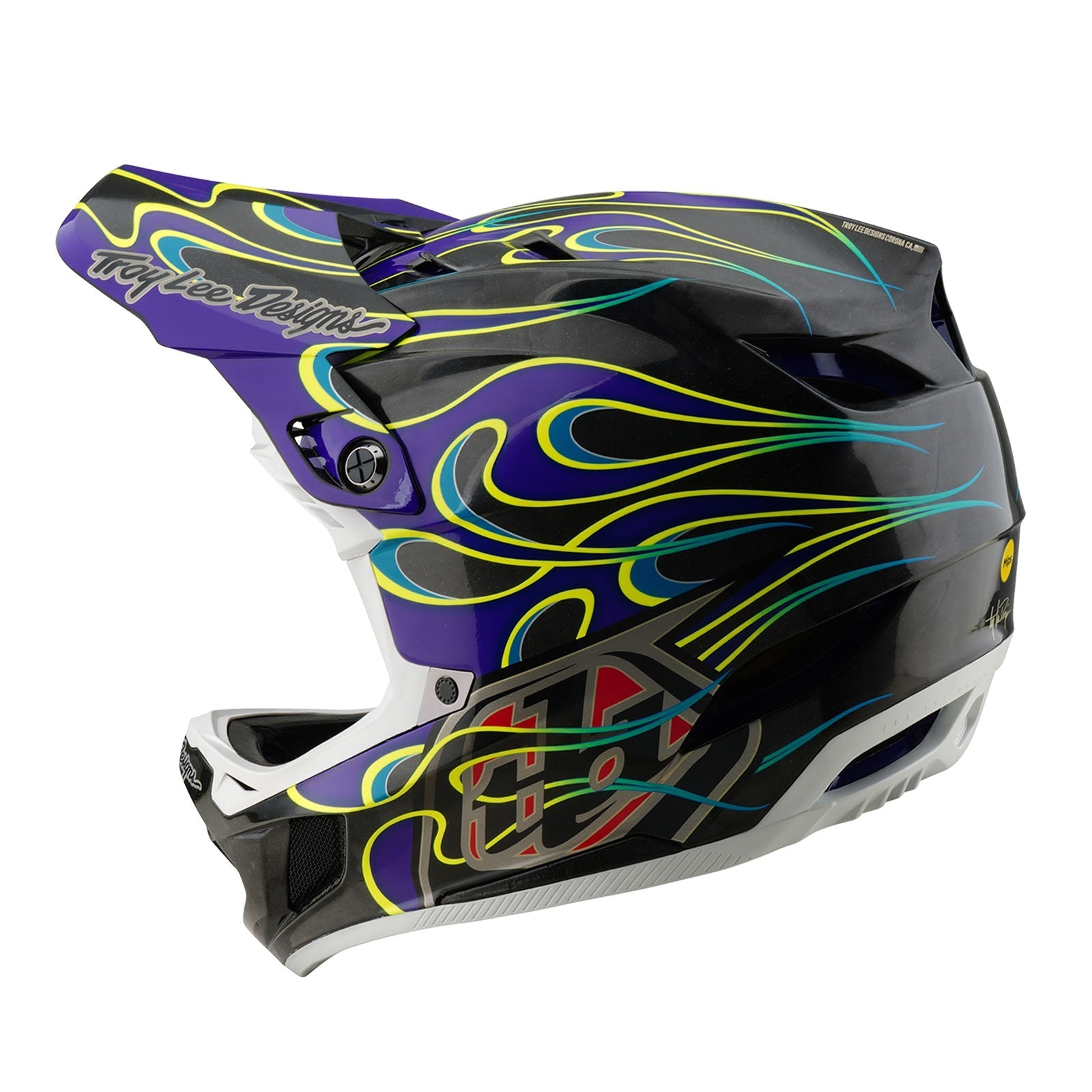 TLD D4 Carbon-Helm mit MIPS Torched, Schwarz/Lila