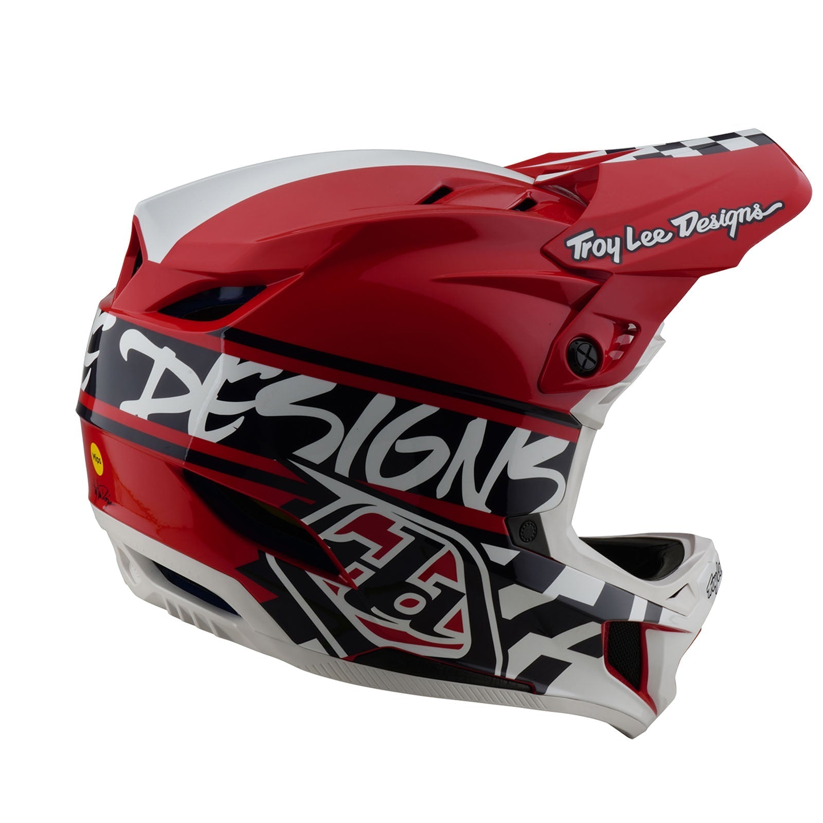 TLD D4 Polyacrylit-Helm mit MIPS Fifty-50, Weiß/Rot