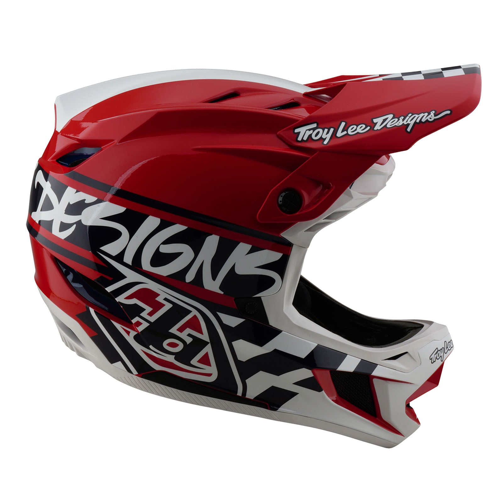 TLD D4 Polyacrylit-Helm mit MIPS Fifty-50, Weiß/Rot