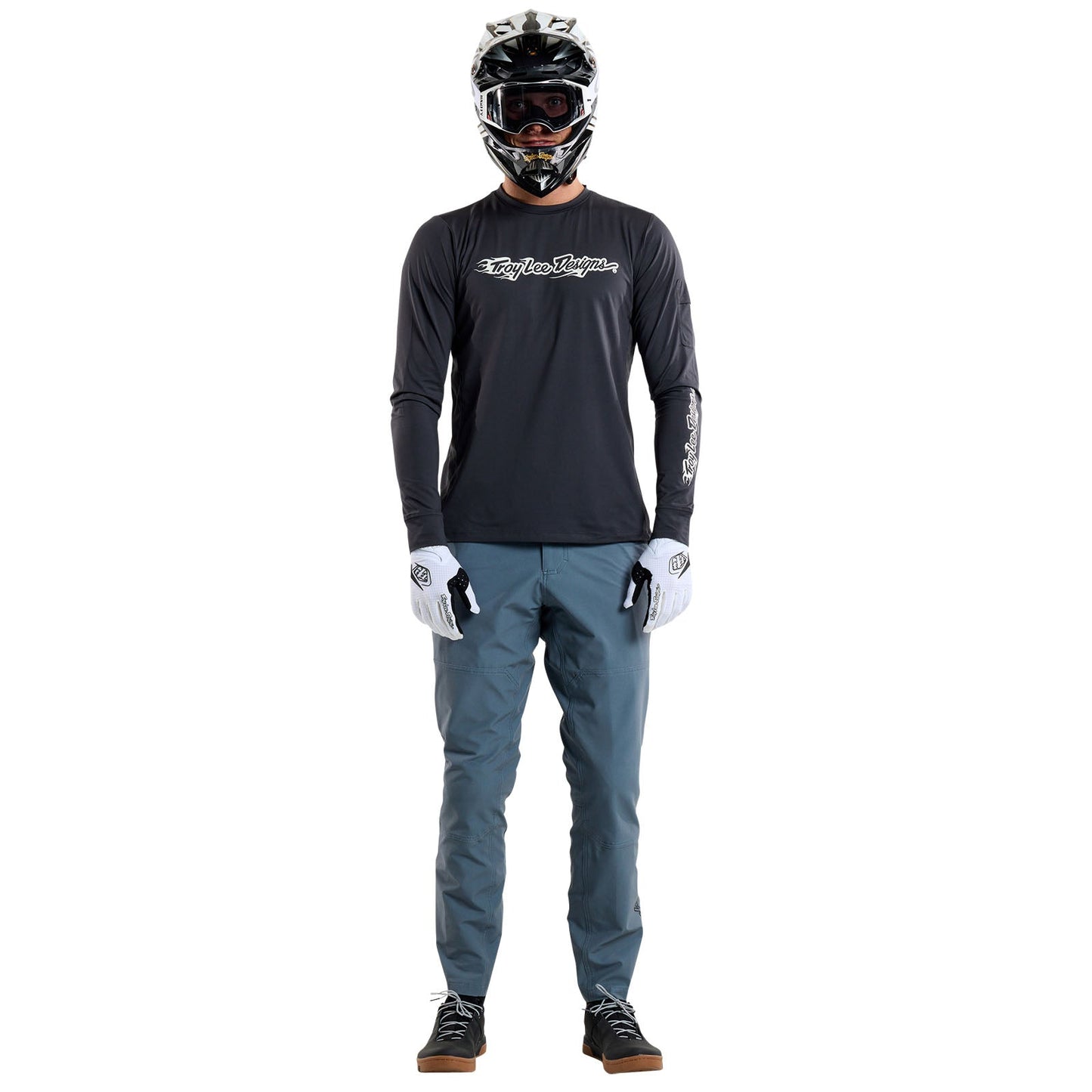 TLD Ruckus Fahr-Langarm-T-Shirt Burn Out, Carbon