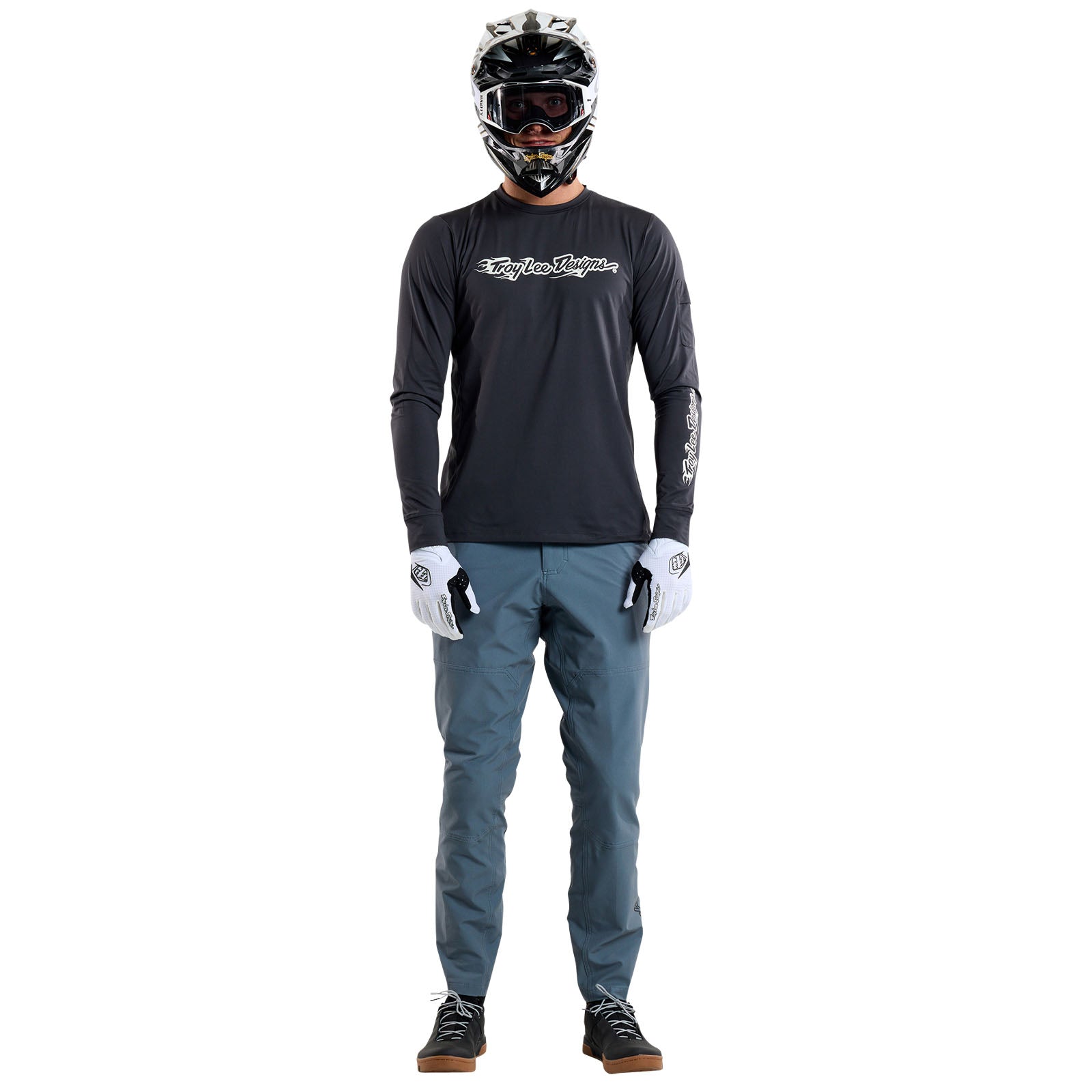 TLD Ruckus Fahr-Langarm-T-Shirt Burn Out, Carbon