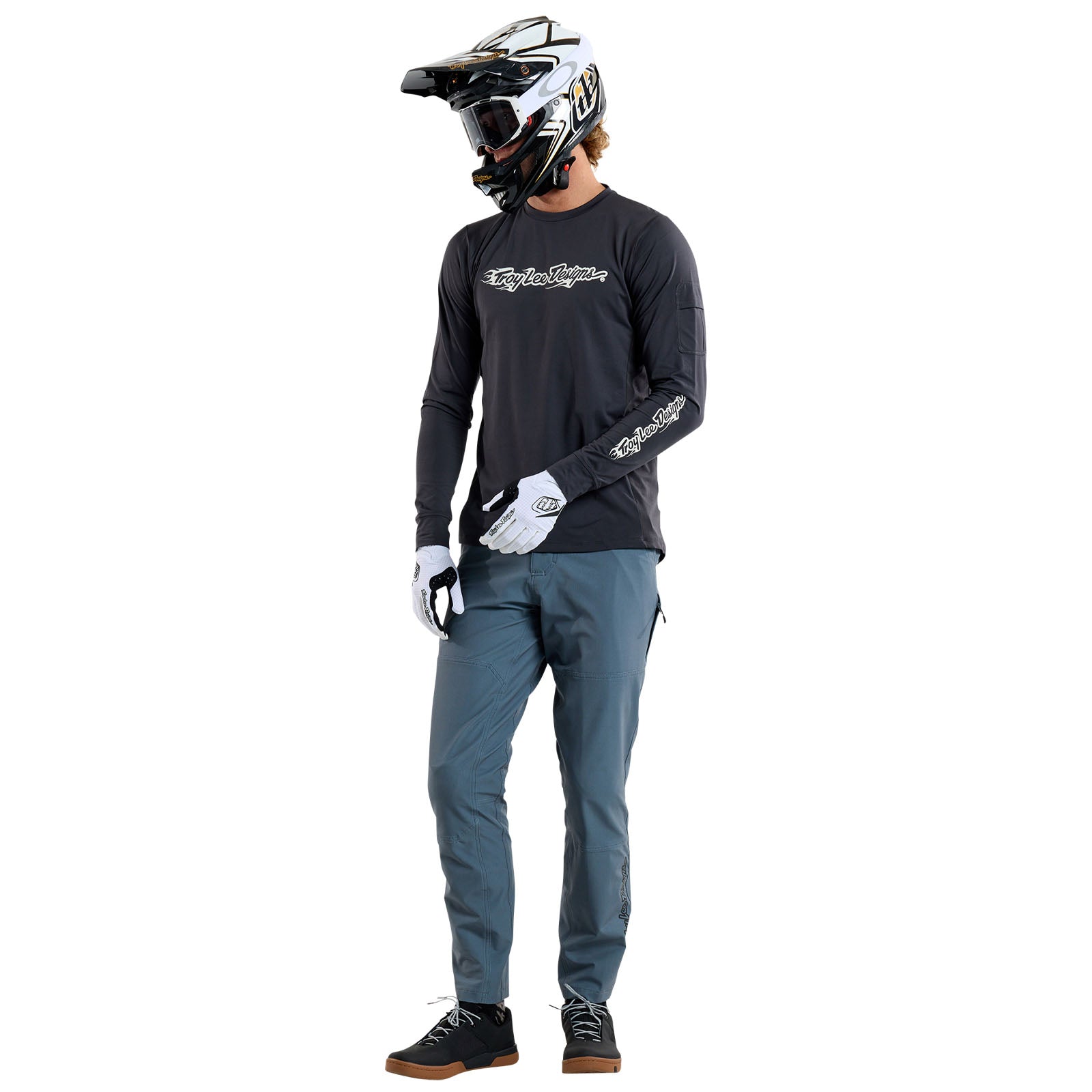 TLD Ruckus Fahr-Langarm-T-Shirt Burn Out, Carbon