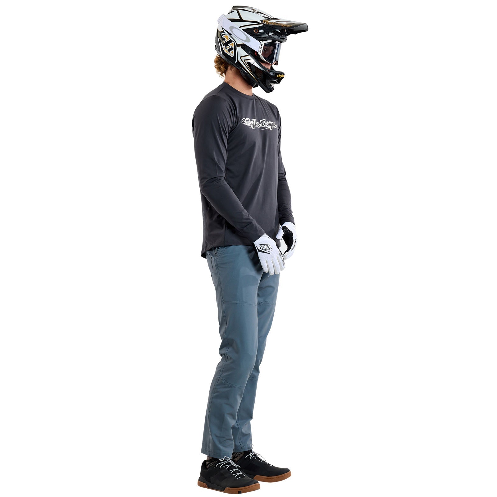 TLD Ruckus Fahr-Langarm-T-Shirt Burn Out, Carbon
