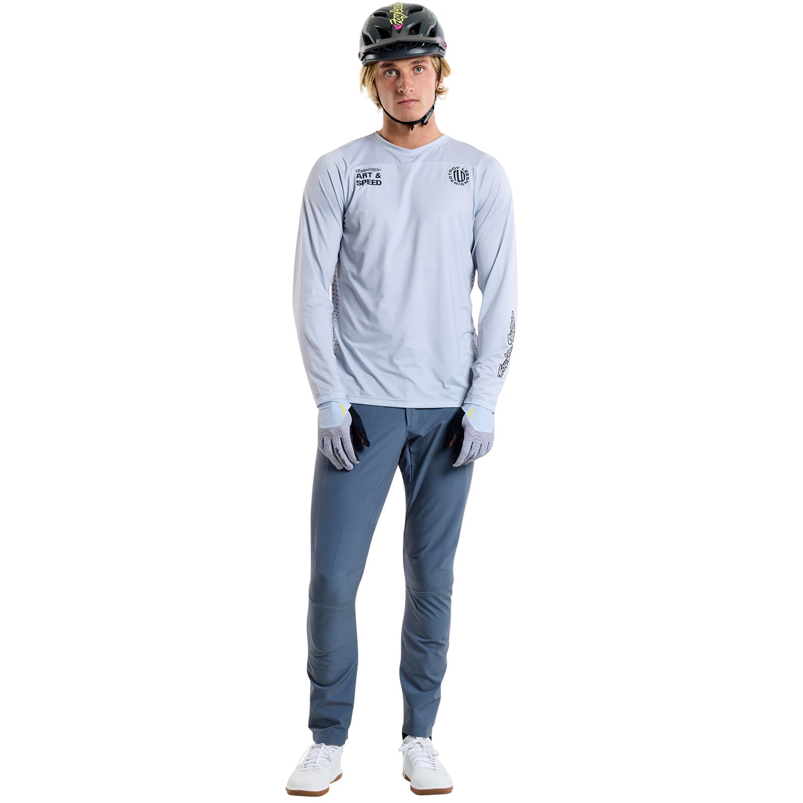 TLD Ruckus Fahr-Langarm-T-Shirt Burn Out, Dunstgrau