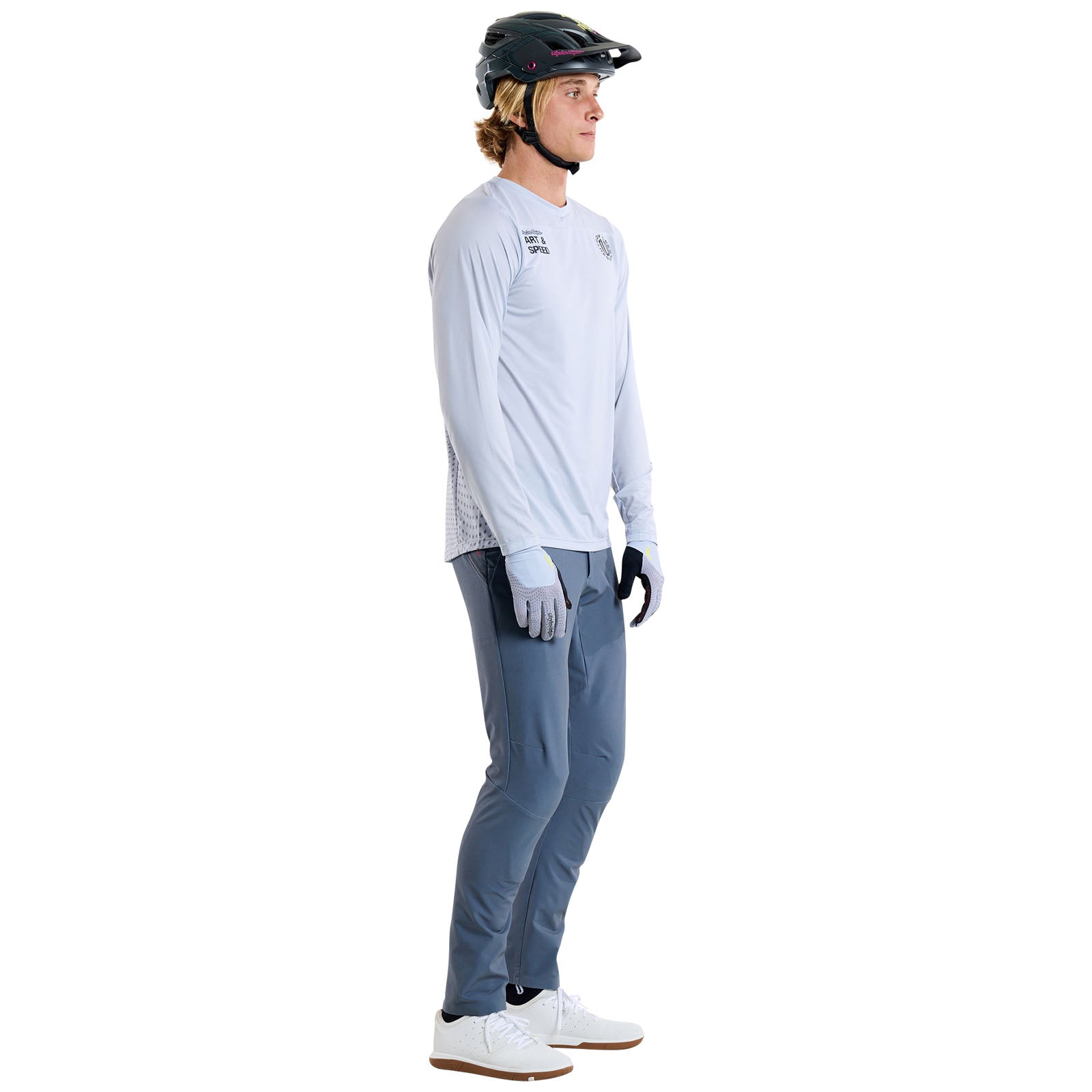 TLD Ruckus Fahr-Langarm-T-Shirt Burn Out, Dunstgrau